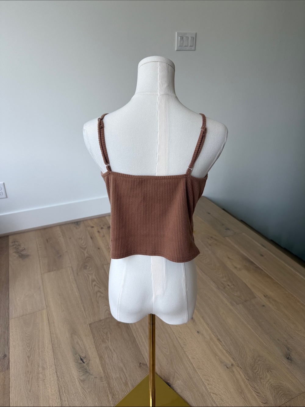 Ribbed tank top Cami in Brown - Picture 2 of 2